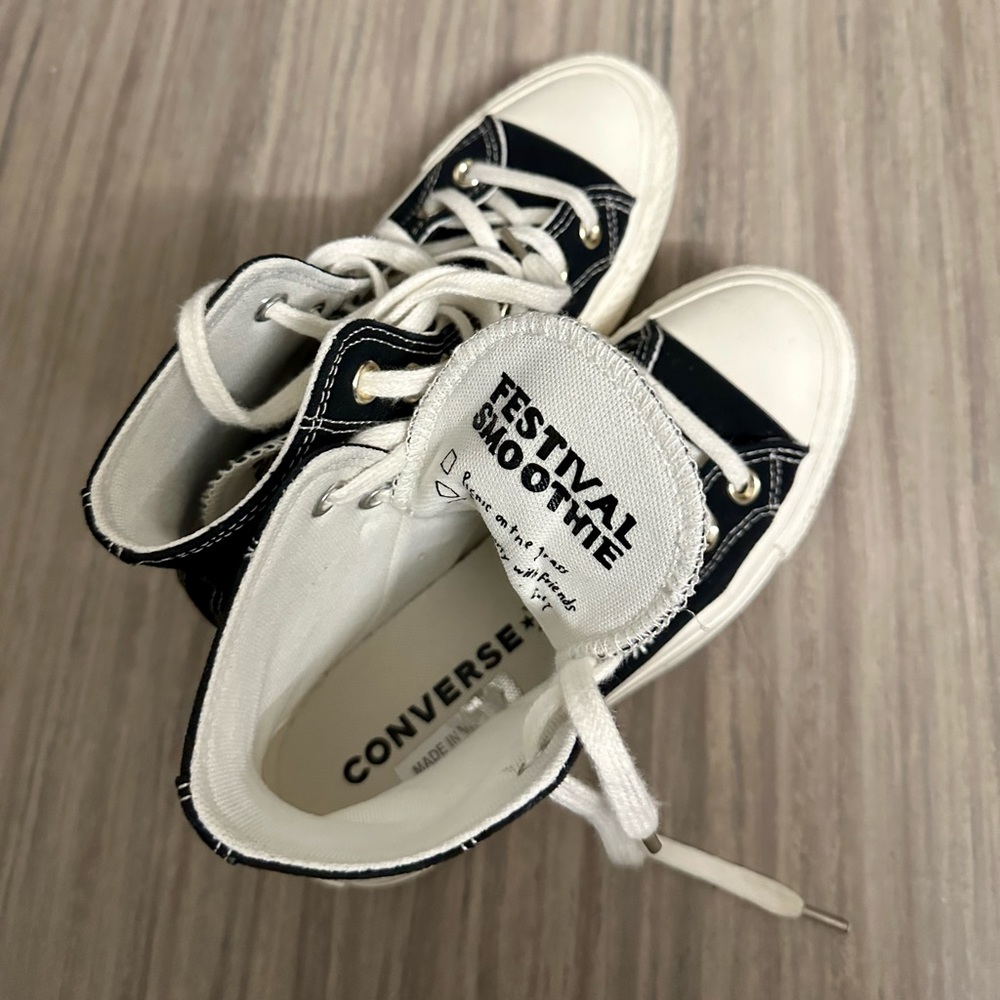 Converse Floral Embroidery High Top Platform | Women’s US Size 6 - Picture 5 of 11